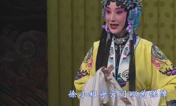 京剧《二进宫》剧照：旦角唱「徐小姐守宫门以为保障」（央视《CCTV空中剧院》）